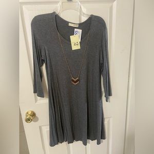 Grey dress with necklace